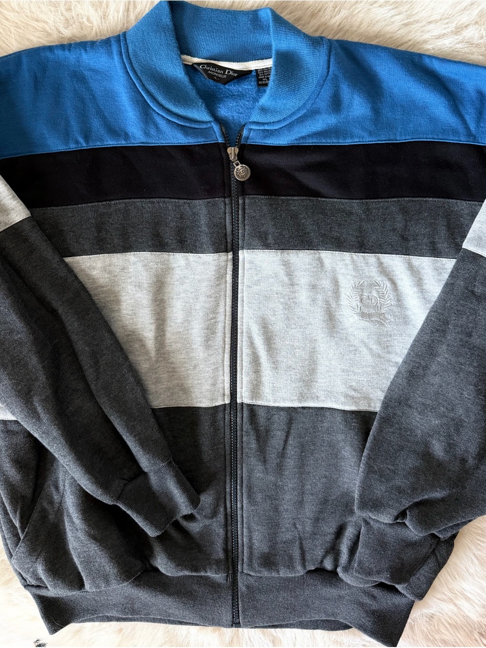 Christian Dior Monsieur colorblock full-zip sweat jacket Vintage Men’s Size L